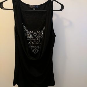 Cool Silver Studded Cowl Tank